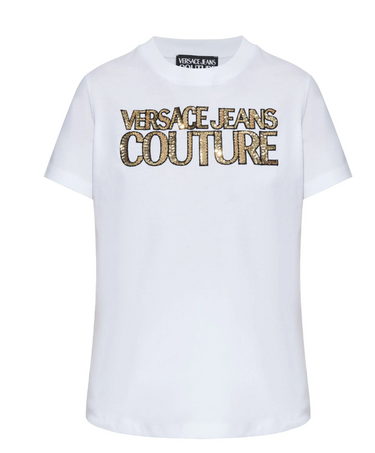 Playera Versace Jeans Couture para mujer logo lentejuelas